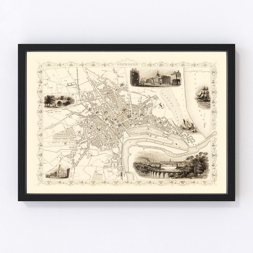 Aberdeen Vintage Map 1851