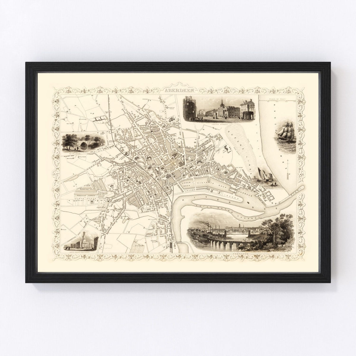 Aberdeen Vintage Map 1851