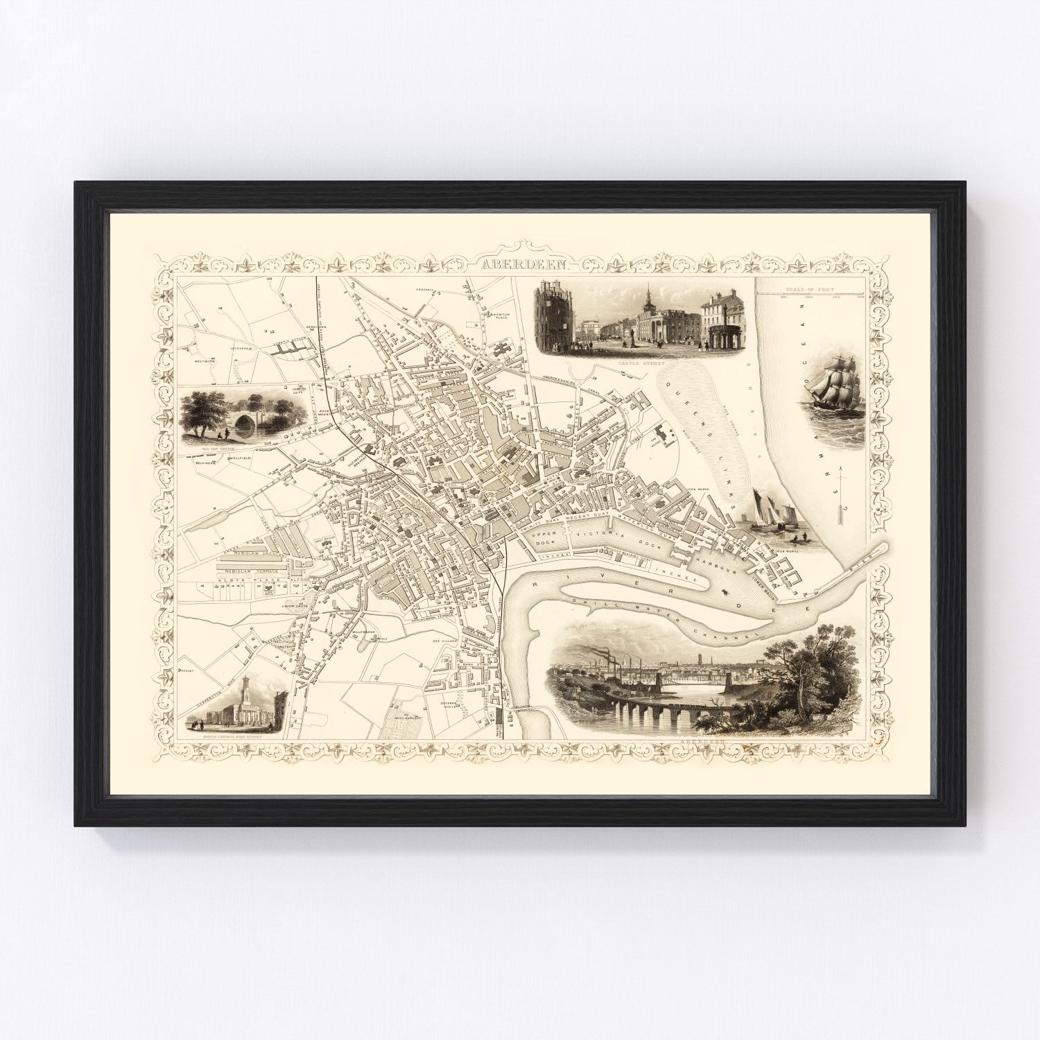 Aberdeen Vintage Map 1851