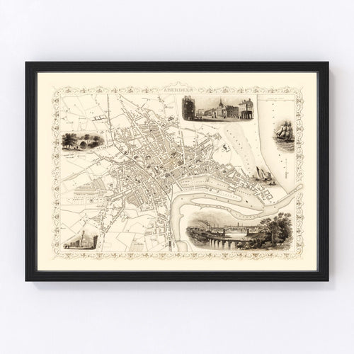 Aberdeen Vintage Map 1851