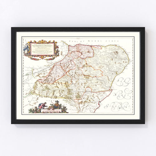 Aberdeen Vintage Map 1665