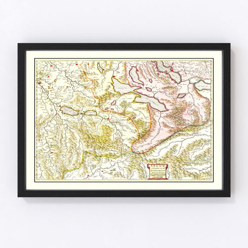 Aargau And Zurich Switzerland Vintage Map 1665